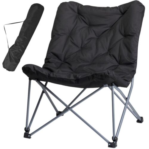 HIGH DELUXE CAMPING CHAIR WITH CUSHION ANTHRACITE REDCLIFFS